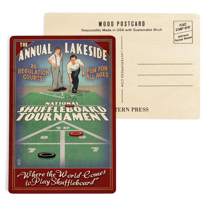 Lakeside, Ohio, Shuffleboard Tournament Vintage Sign, Wood Sign and Postcards