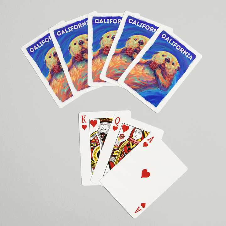 Playing Cards, California, Vivid, Sea Otter, 52 Card Deck with Jokers in Box, Unique Art