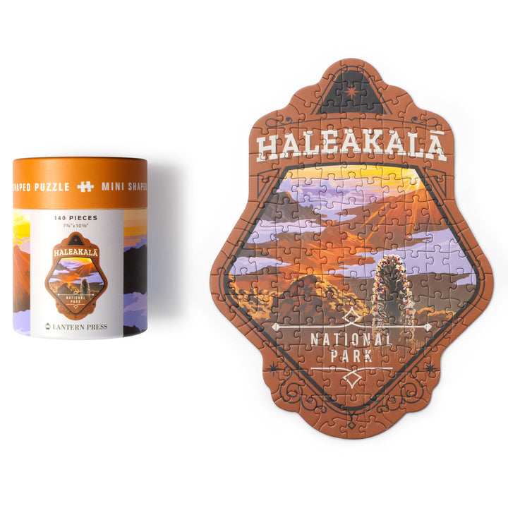 Lantern Press Mini Shaped Adult Jigsaw Puzzle, Protect Our National Parks (Haleakala)