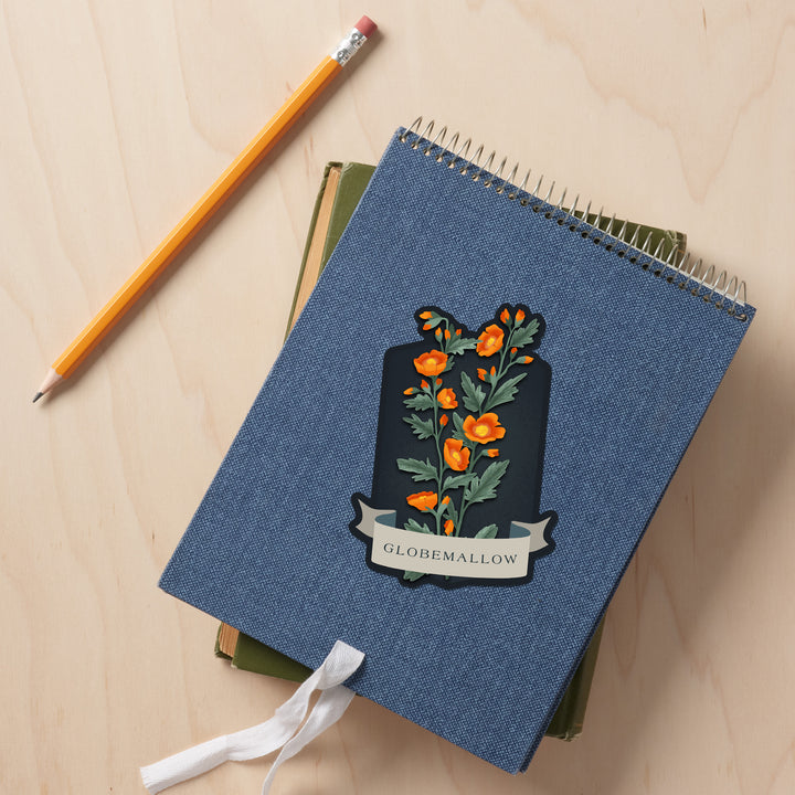 Vintage Flora Noir, Globemallow, Vinyl Sticker