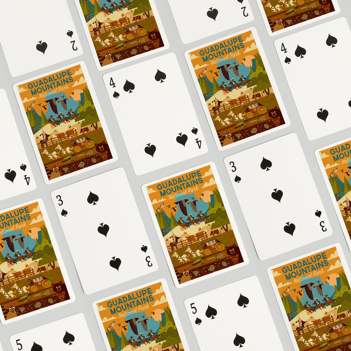 Playing Cards, Guadalupe Mountains National Park, Texas, Geometric, 52 Card Deck with Jokers in Box, Unique Art