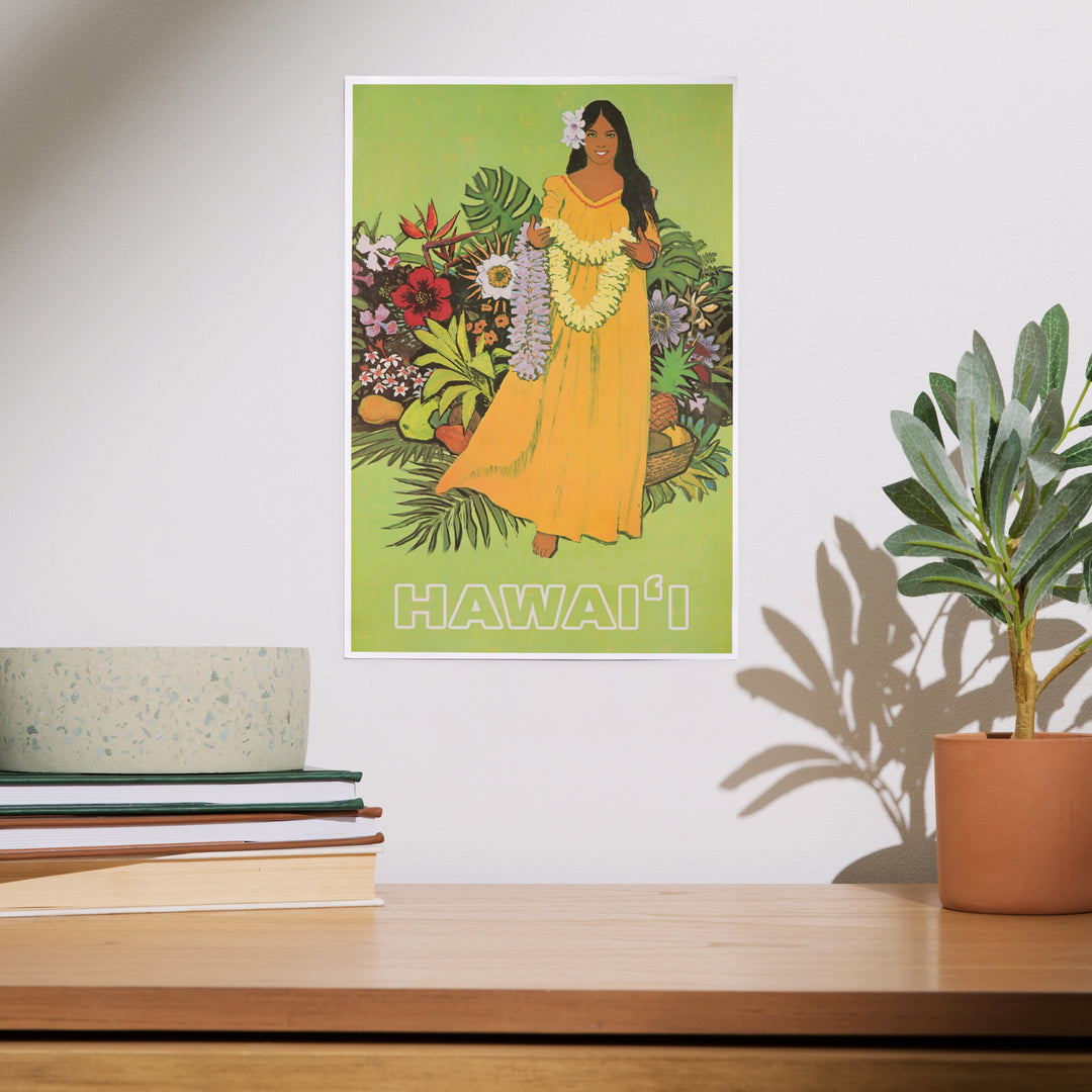 Hawaii, Welcome with Lei, Art & Giclee Prints