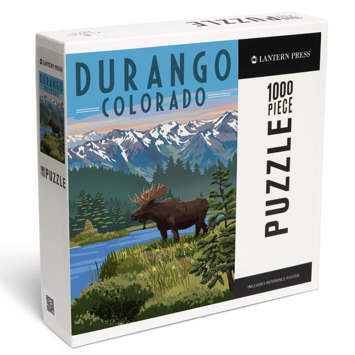 Durango, Colorado, Painterly, Moose, Summer Scene, 1000 Piece Jigsaw Puzzle