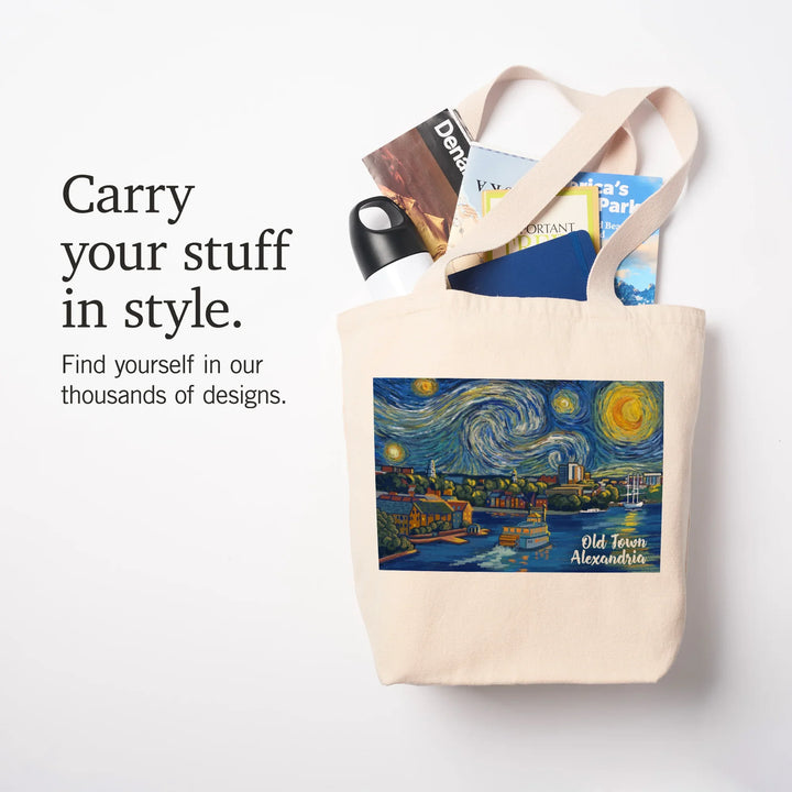 Alexandria, Virginia, Starry Night, Tote Bag