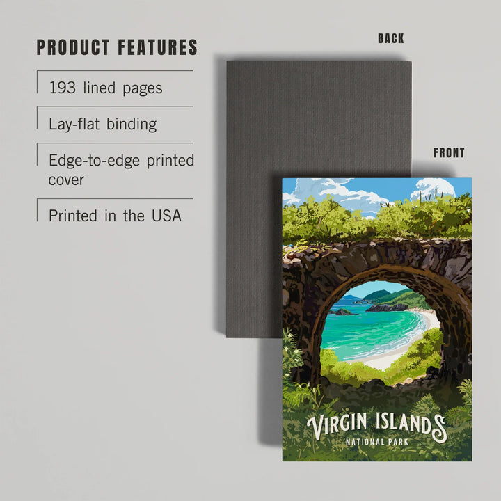 Lined 6x9 Journal, Virgin Islands National Park, U.S. Virgin Islands, Painterly National Park Series, Lay Flat, 193 Pages, FSC paper