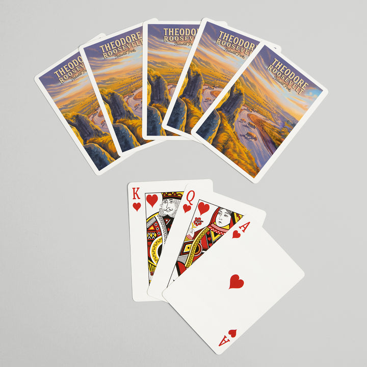 Playing Cards, Theodore Roosevelt National Park, North Dakota, Oil Painting, 52 Card Deck with Jokers in Box, Unique Art