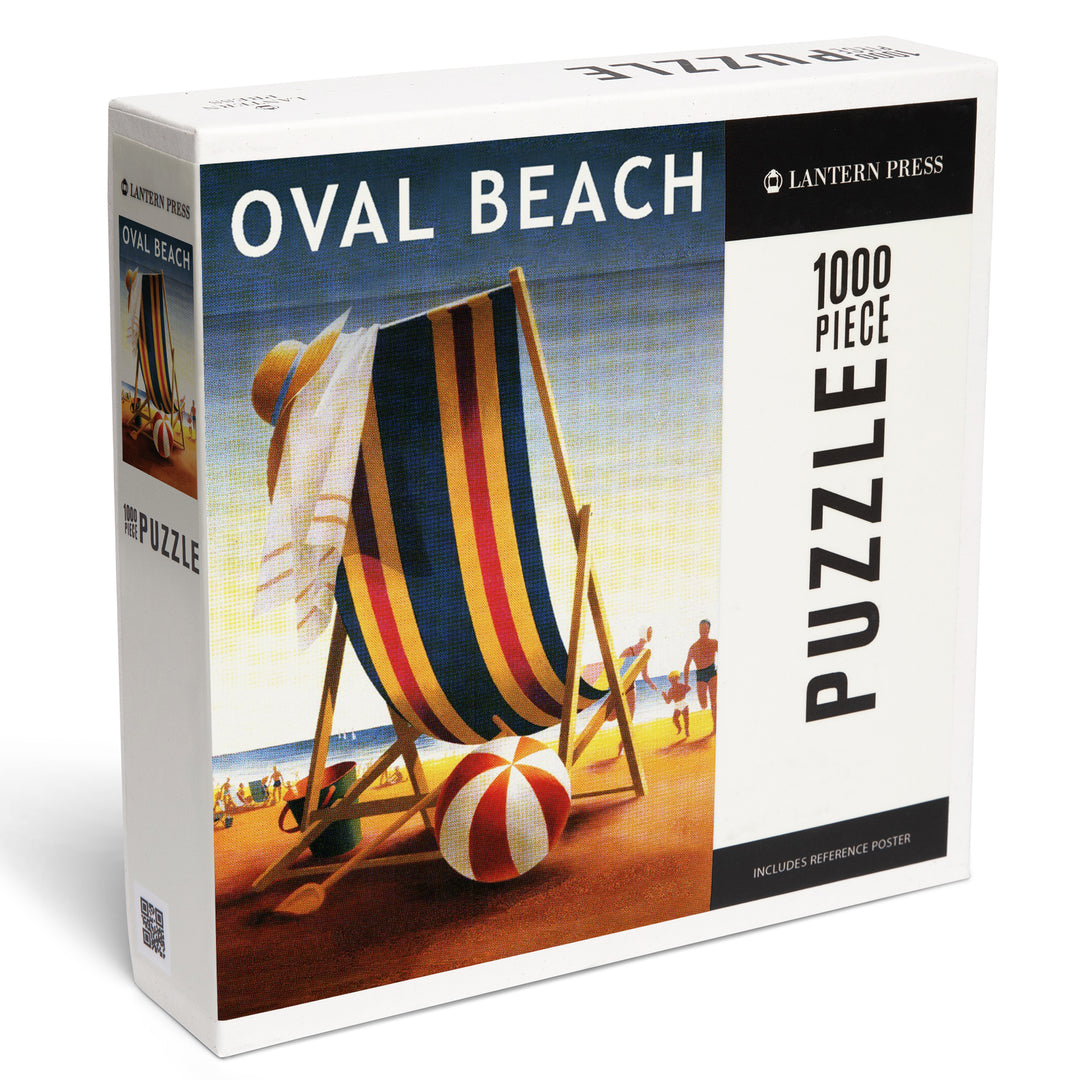 Oval Beach, Michigan, Beach Chair and Ball, Jigsaw Puzzle