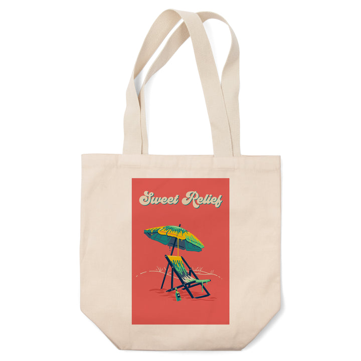 Sweet Relief Collection, Beach Chair and Umbrella, Sweet Relief, Tote Bag