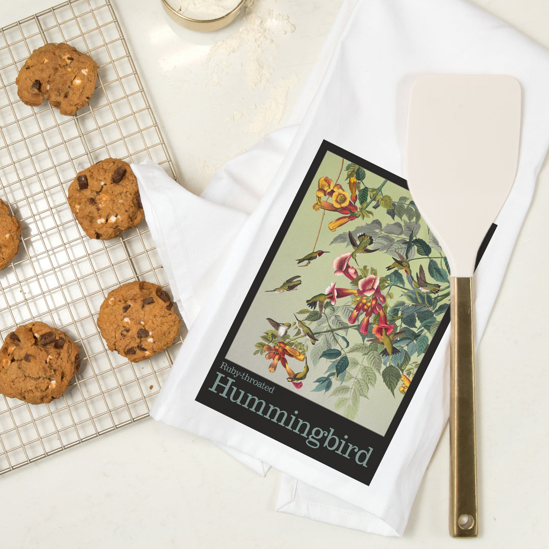Audubon Birds, North America Hummingbird, Organic Cotton Kitchen Tea Towels