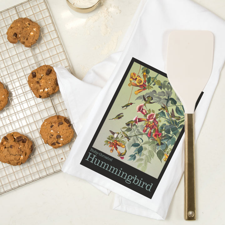 Audubon Birds, North America Hummingbird, Organic Cotton Kitchen Tea Towels