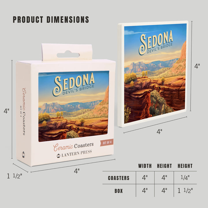 Sedona, Arizona, Oil Painting, Devil's Bridge, Coasters