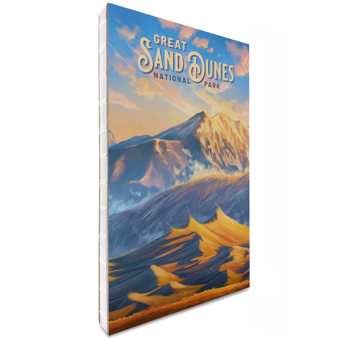 Lined 6x9 Journal, Great Sand Dunes National Park, Colorado, Oil Painting, Lay Flat, 193 Pages, FSC paper