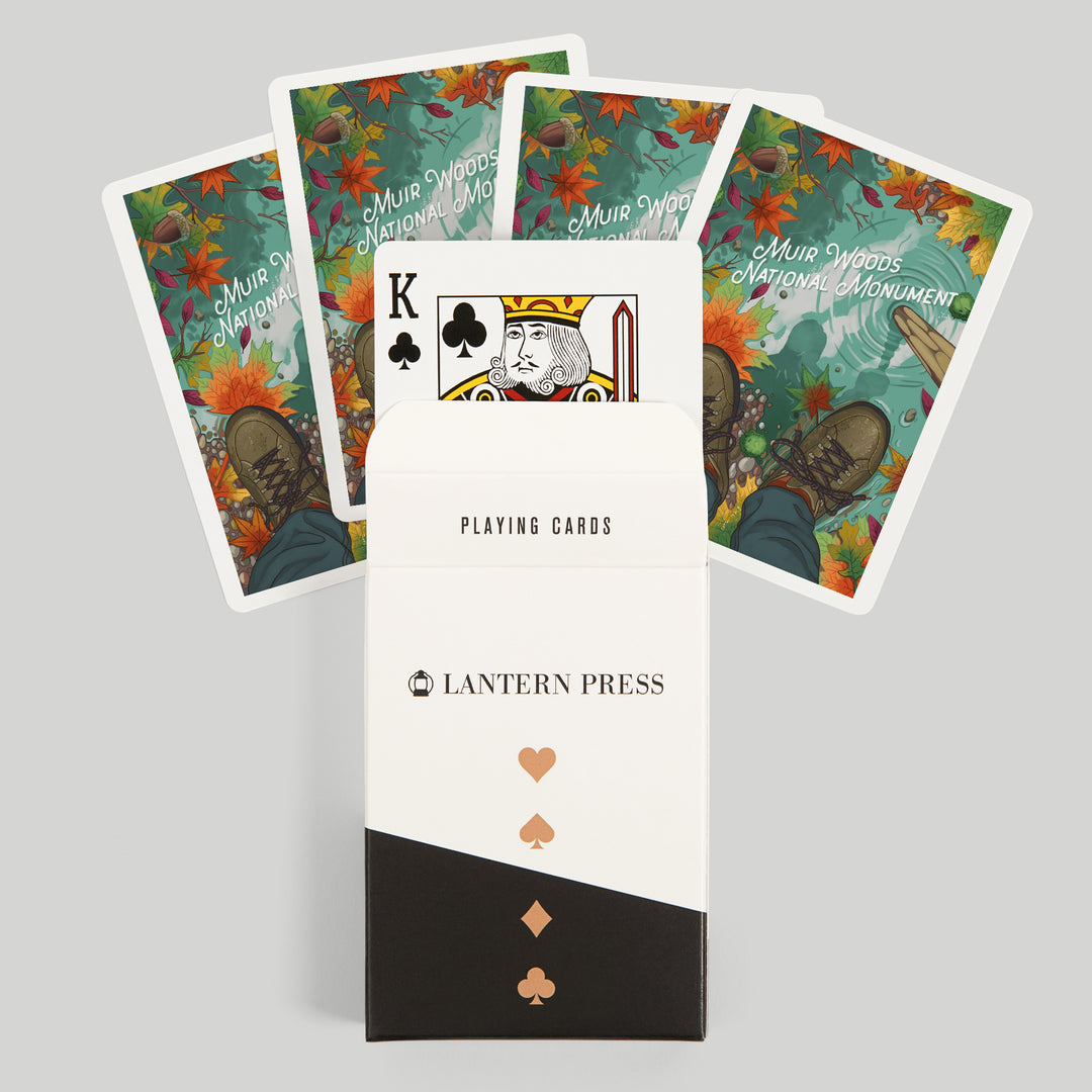 Playing Cards, Muir Woods National Monument, California, Outdoor Activity, Hiking Closeups, Fall Colors, 52 Card Deck with Jokers in Box, Unique Art