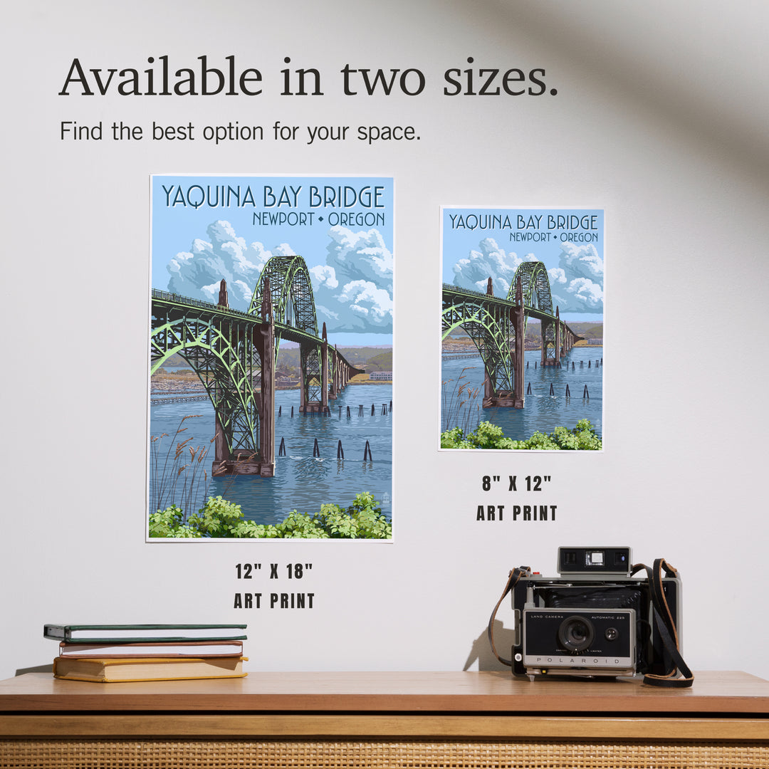 Newport, Oregon, Yaquina Bay Bridge, Illustration, Art & Giclee Prints