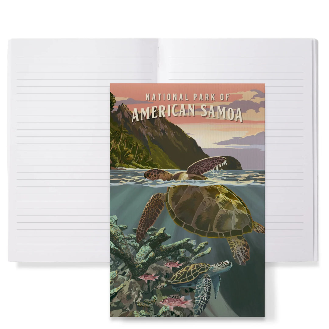 Lined 6x9 Journal, National Park of American Samoa, Painterly National Park Series, Lay Flat, 193 Pages, FSC paper