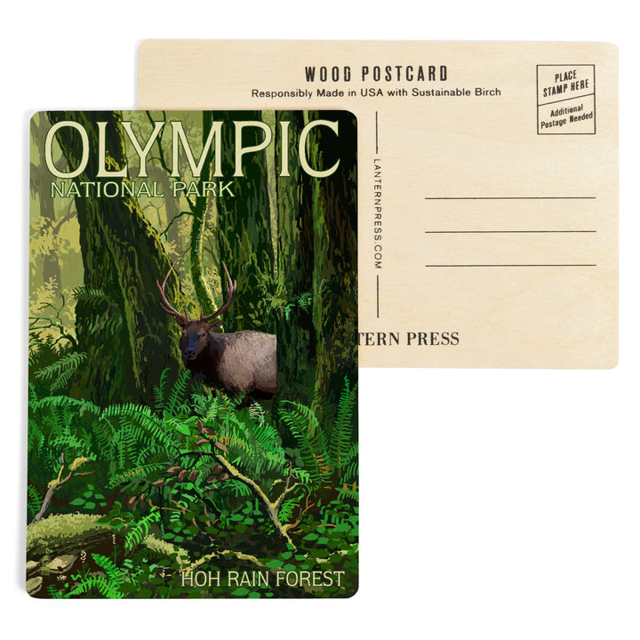 Olympic National Park, Washington, Hoh Rain, Wood Sign and Postcards