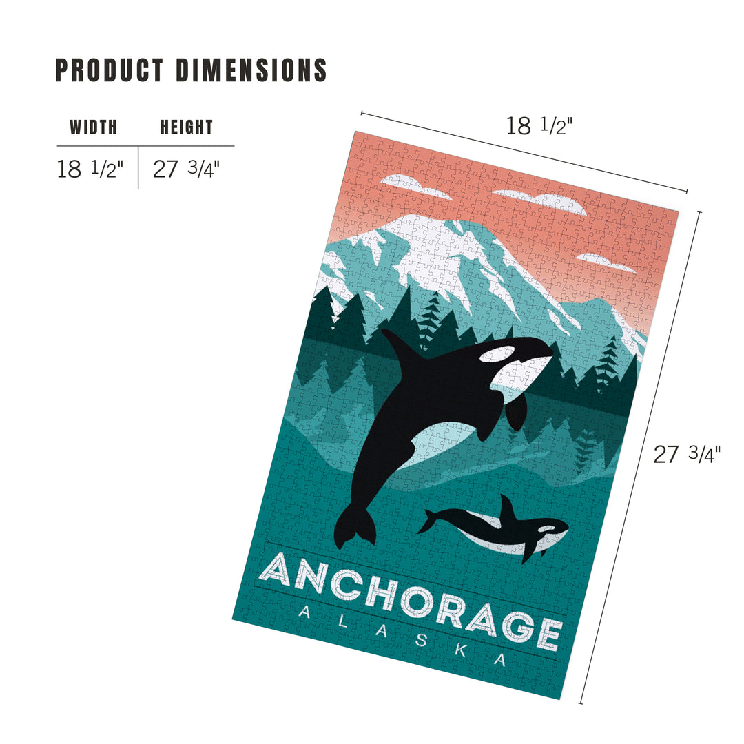 Anchorage, Alaska, Simply Outdoors, Orca Whale and Calf, Jigsaw Puzzle