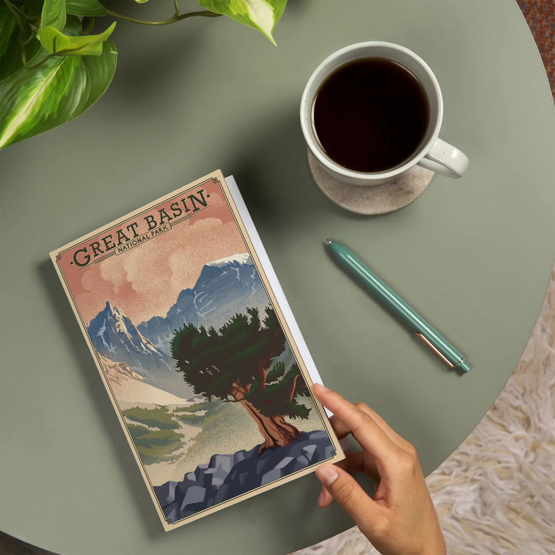 Lined 6x9 Journal, Great Basin National Park, Nevada, Lithograph National Park Series, Lay Flat, 193 Pages, FSC paper