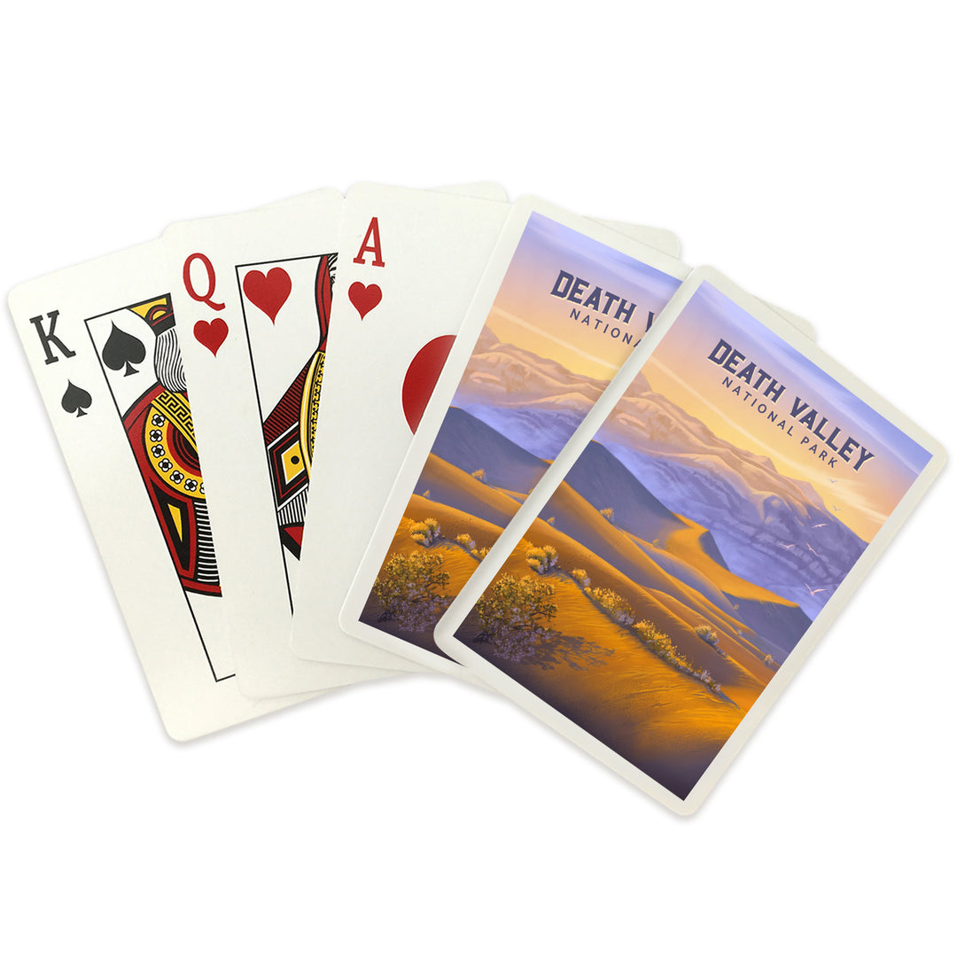Playing Cards, Death Valley National Park, California, Sand Dune Sunset, Oil Painting, 52 Card Deck with Jokers in Box, Unique Art