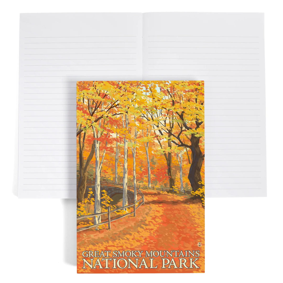 Lined 6x9 Journal, Great Smoky Mountains National Park, Tennessee, Fall Colors, Lay Flat, 193 Pages, FSC paper