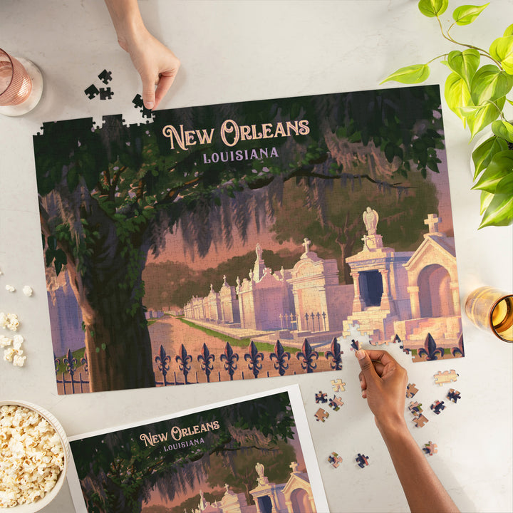 New Orleans, Louisiana, Cemetery, Oil, 1000 Piece Jigsaw Puzzle