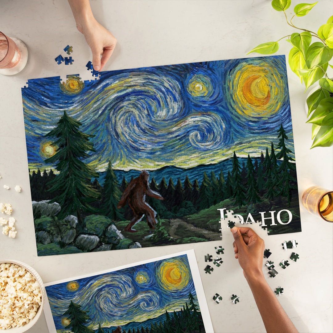 Idaho, Bigfoot, Starry Night, Jigsaw Puzzle