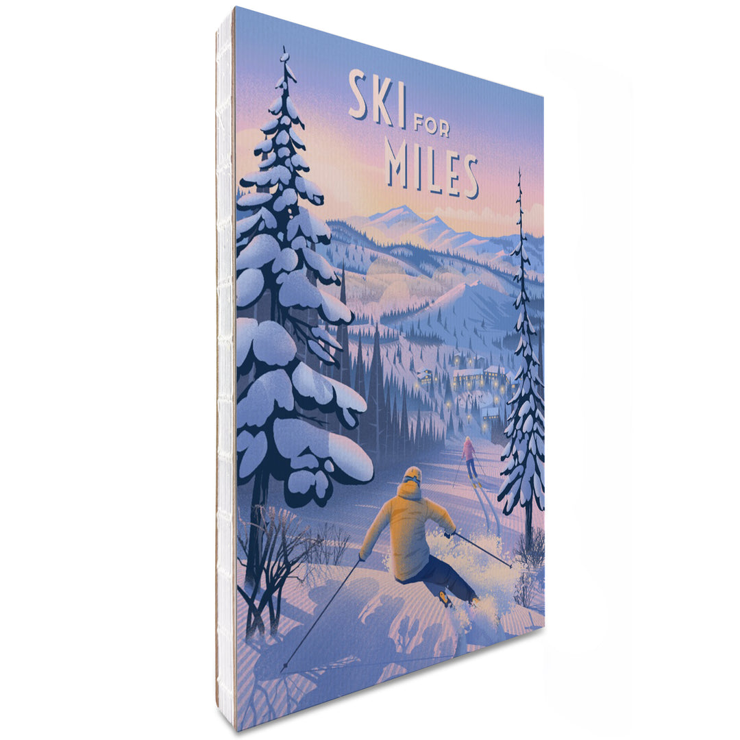 Lined 6x9 Journal, Ski for Miles, Skiing, Lay Flat, 193 Pages, FSC paper - Lantern Press