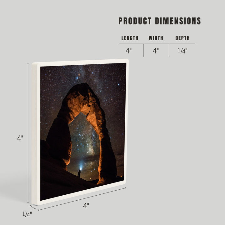 Arches National Park, Utah, Delicate Arch and Milky Way, Coasters