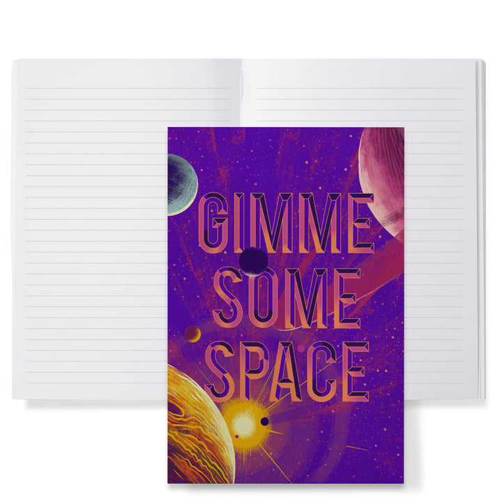 Lined 6x9 Journal, Because, Science Collection, Planets, Solar System, Gimme Some Space, Lay Flat, 193 Pages, FSC paper