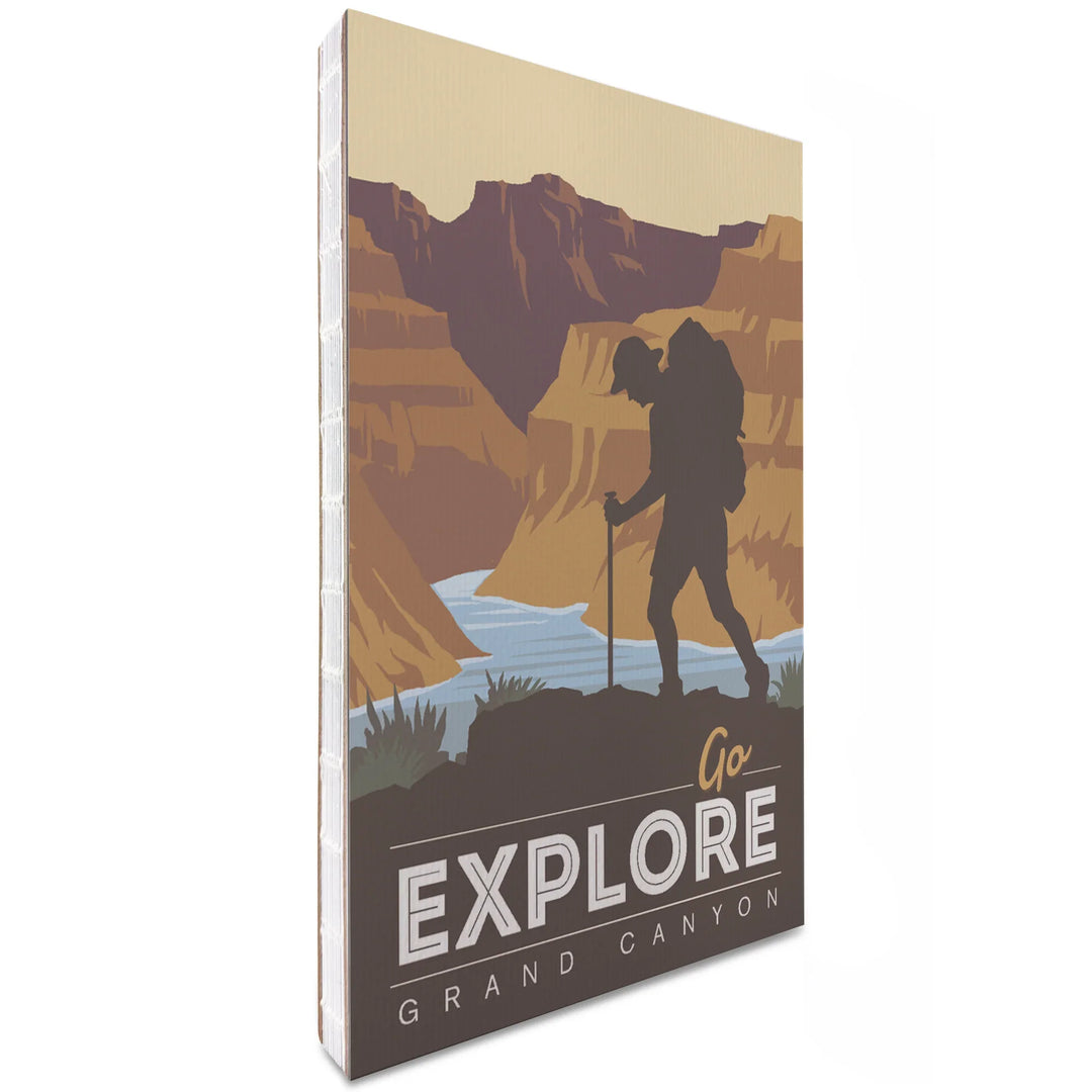 Lined 6x9 Journal, Grand Canyon National Park, Arizona, Go Explore, Backpacker, Vector Style, Lay Flat, 193 Pages, FSC paper