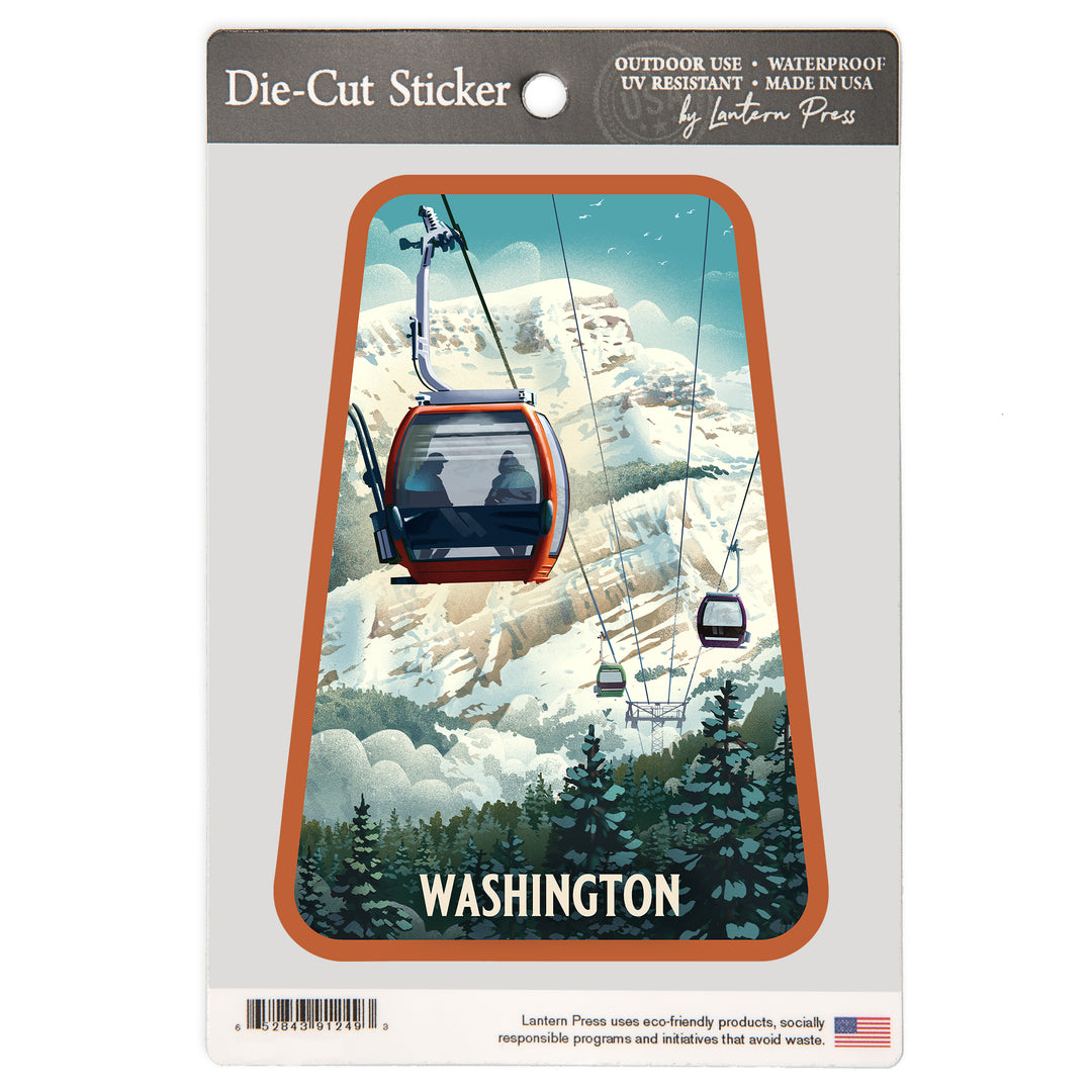 Washington, Lithograph, Gondola, Orange, Vinyl Sticker