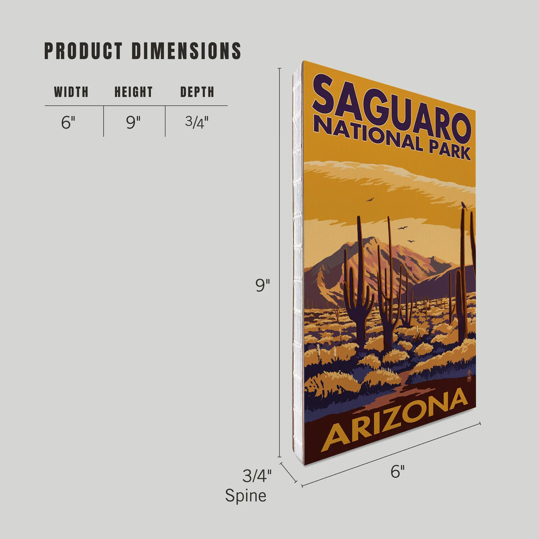 Lined 6x9 Journal, Saguaro National Park, Arizona, Lay Flat, 193 Pages, FSC paper