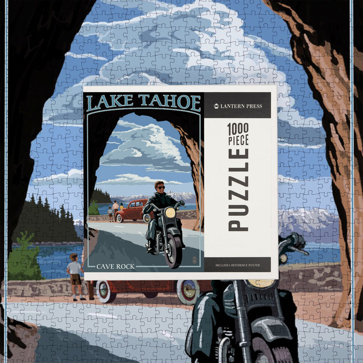 Lake Tahoe, California, Motorcycle Scene, Jigsaw Puzzle