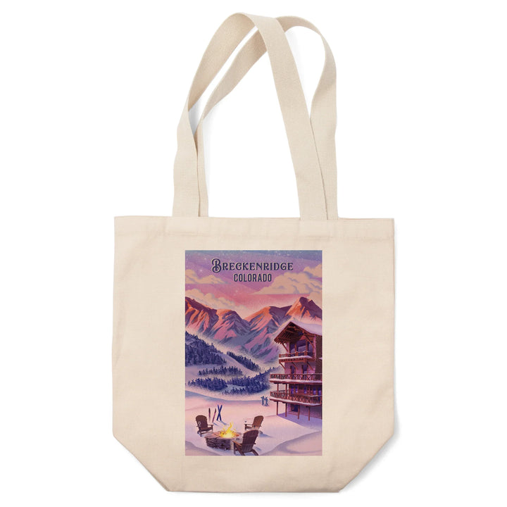 Breckenridge, Colorado, Apres Ski, Lithograph, Tote Bag
