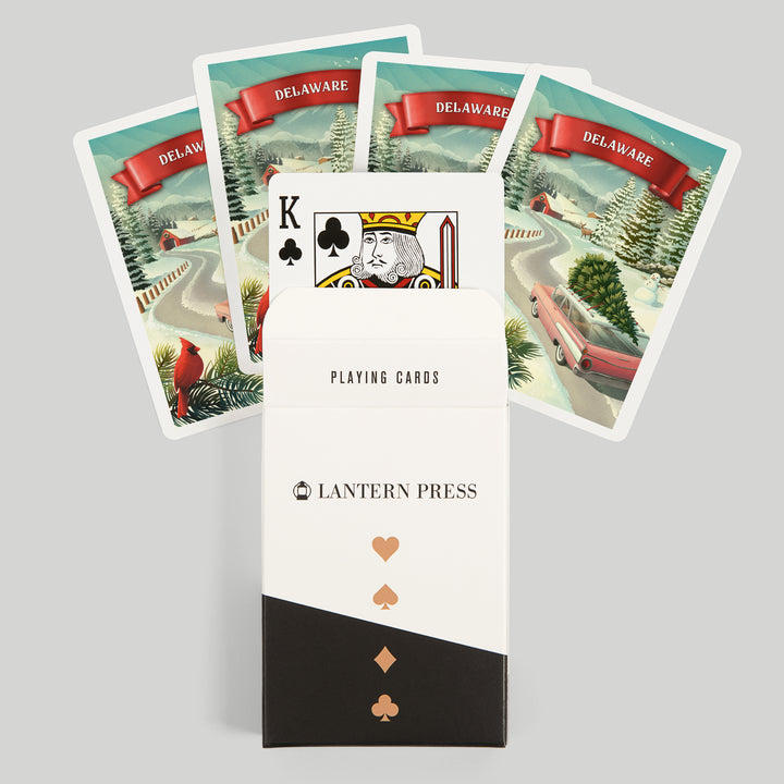 Playing Cards, Delaware, Holiday Tradition, 52 Card Deck with Jokers in Box, Unique Art