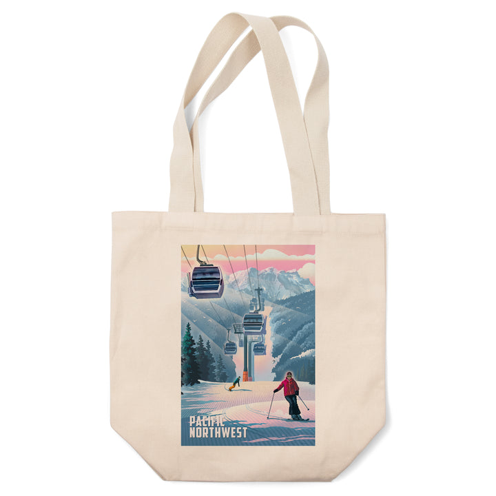 Pacific NW, Lithograph, Gondolas, Steel, Tote Bag