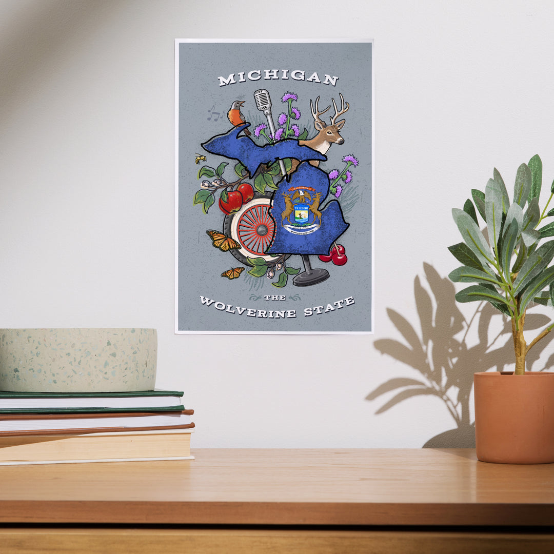 Michigan, State Treasure Trove, Art & Giclee Prints