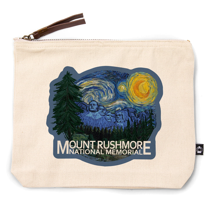 Mount Rushmore National Memorial, South Dakota, Starry Night, Contour, Lantern Press Artwork, Accessory Go Bag