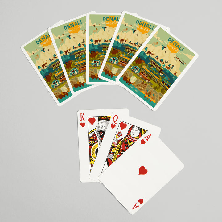 Playing Cards, Denali National Park and Preserve, Geometric National Park Series, 52 Card Deck with Jokers in Box, Unique Art