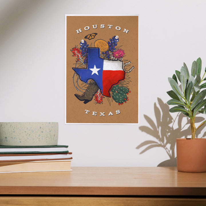 Houston, Texas, State Treasure Trove, State Series, Art & Giclee Prints