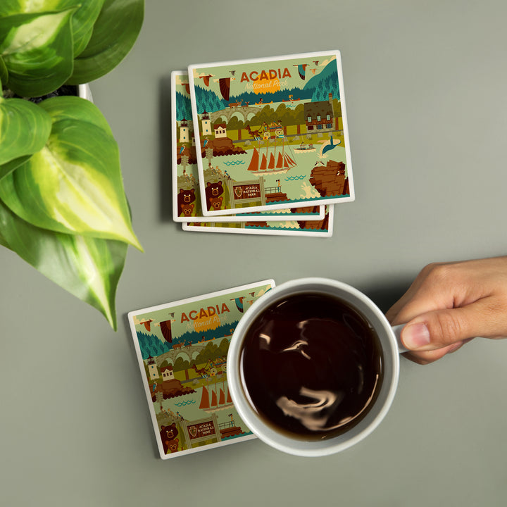 Acadia National Park, Maine, Geometric National Park Series, Coasters