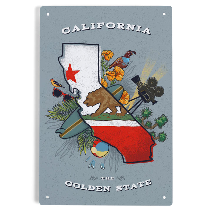 California, State Treasure Trove, State Series, Metal Signs