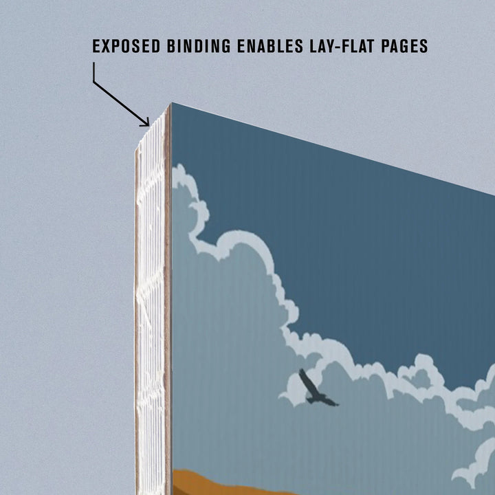 Lined 6x9 Journal, Grand Canyon National Park, Arizona, Gain Perspective, Vector Style, Lay Flat, 193 Pages, FSC paper