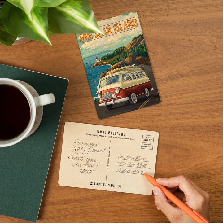 San Juan Island, Washington, Painterly, LP Camper, Wood Sign and Postcards