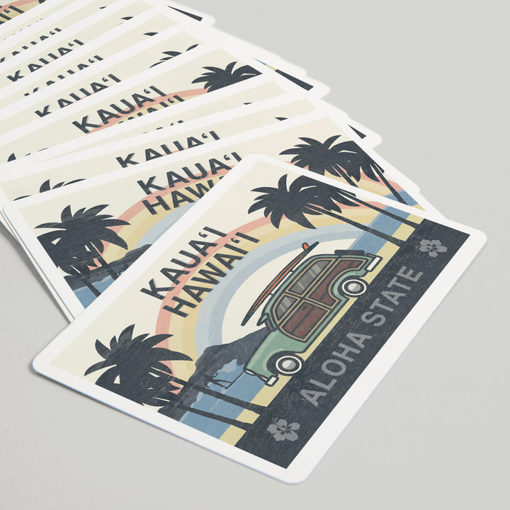 Playing Cards, Kauai, Hawaii, Aloha State, Woody Beach Scene, 52 Card Deck with Jokers in Box, Unique Art
