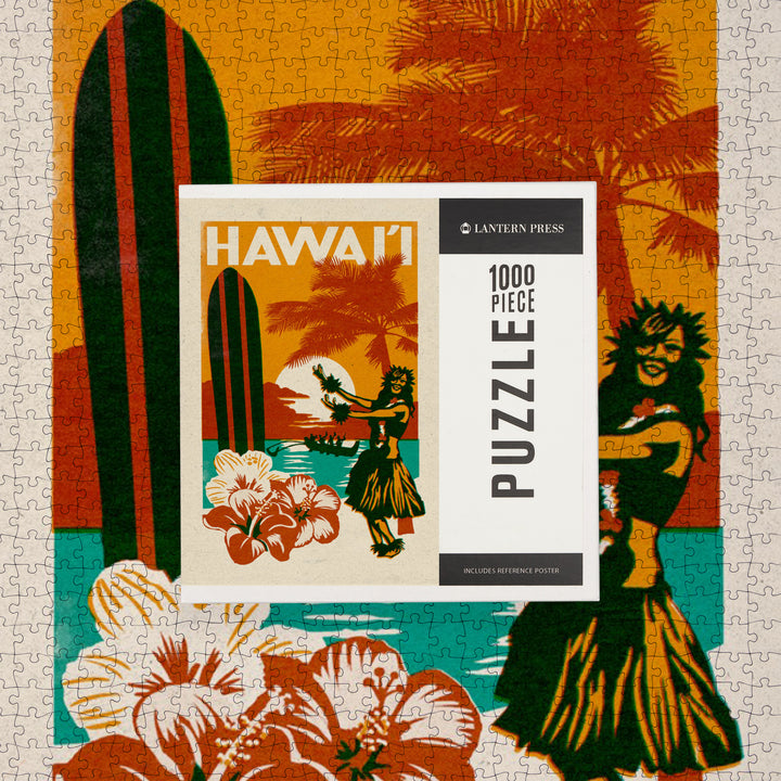 Hawai'i, Woodblock, Jigsaw Puzzle