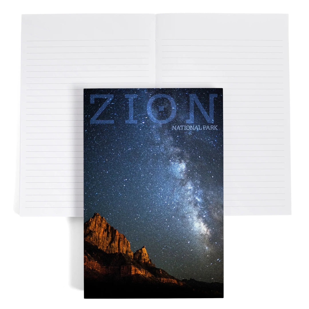 Lined 6x9 Journal, Zion National Park, Utah, Milkyway, Lay Flat, 193 Pages, FSC paper
