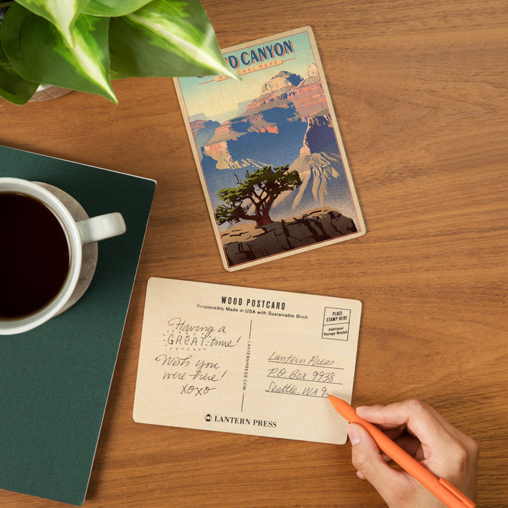 Grand Canyon National Park, Arizona, Lithograph, Wood Sign and Postcards