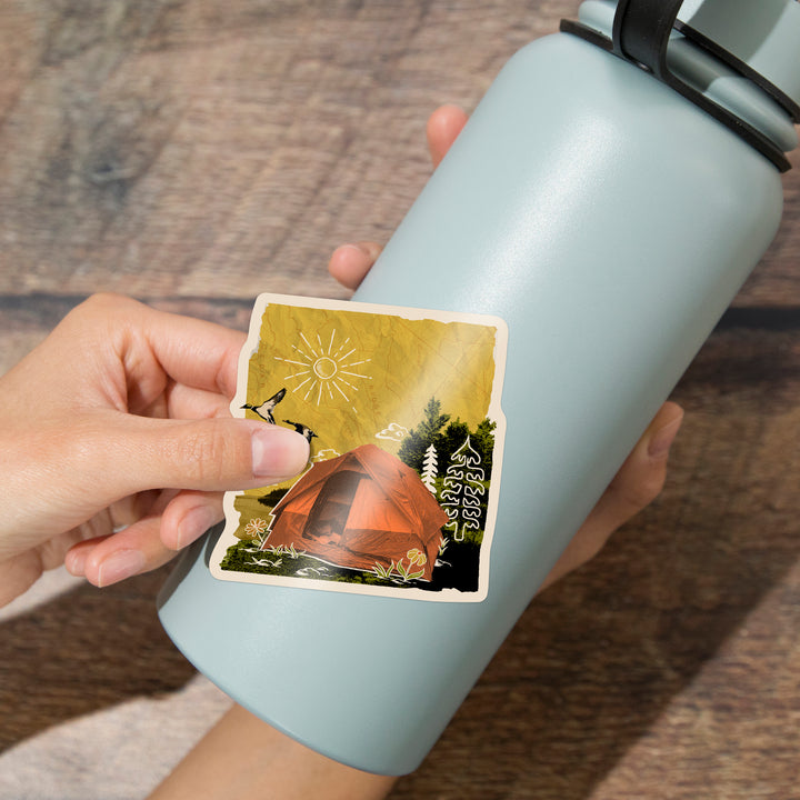 Retro Collage, Camping, Vinyl Sticker