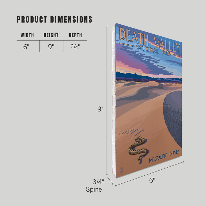 Lined 6x9 Journal, Death Valley National Park, California, Mesquite Dunes, Lay Flat, 193 Pages, FSC paper
